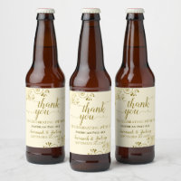 Elegantes Lacy Gold auf Cream Wedding Danke