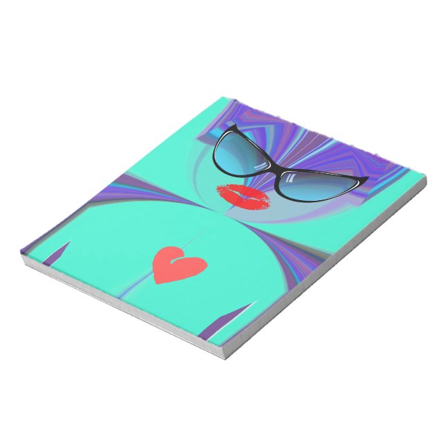Elegantes Lady Portrait: Ein buntes Kunstwerk Notizblock (Rotiert)