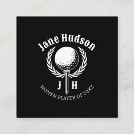 Elegantes Ladys Golf Monogram Design Quadratische Visitenkarte
