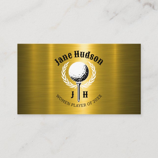 Elegantes Ladys Golf Monogram Design Visitenkarte (Vorderseite)