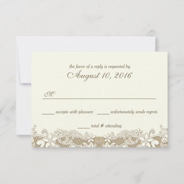 Elegantes Land - Reaktion auf Hochzeiten RSVP Karte (Vorderseite)