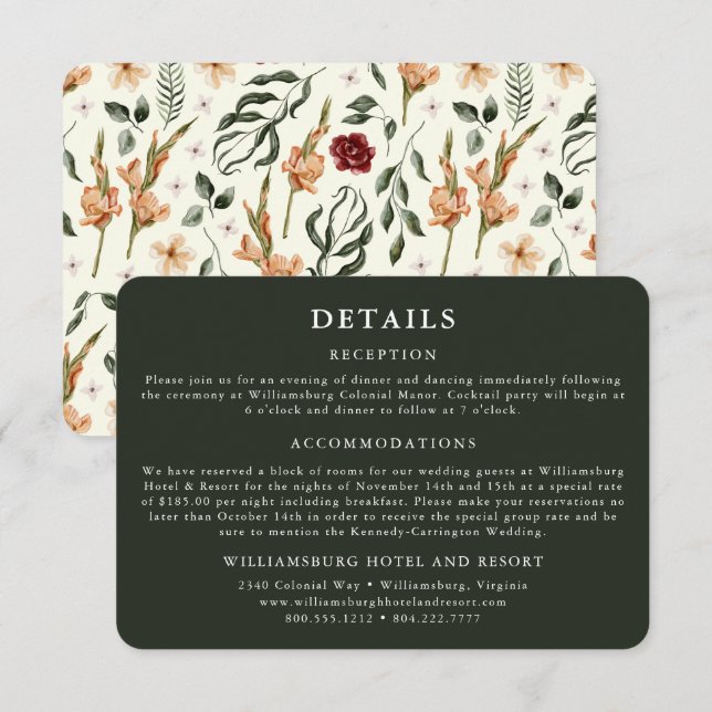 Elegantes Landgut | Ranch Green Enclosure Card Begleitkarte (Vorne/Hinten)