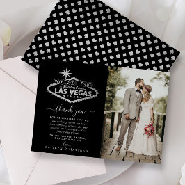 Elegantes Las Vegas Hochzeit in Urlaubsort Foto Dankeskarte