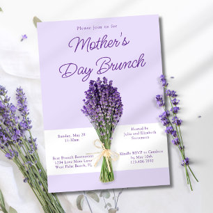 Elegantes Lavendel-Blumenstrauß Mutterschafts-Brun Einladung