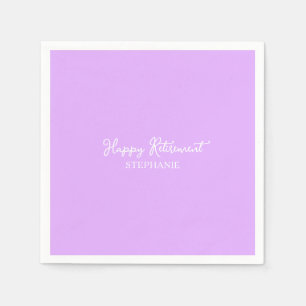 Elegantes Lavendel Glücklicher Ruhestand Serviette