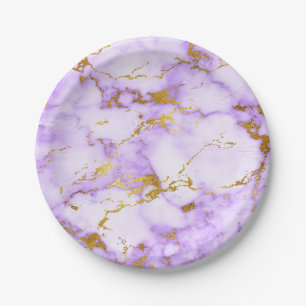 Elegantes Lavendel-GoldImitat-metallisches Pappteller