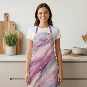 Elegantes Lavendel Lila Marmor Achat Roségold Schürze