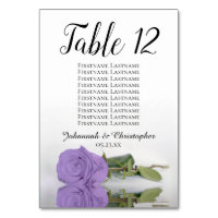 Elegantes Lavendel Lila Rose Seating Chart Hochzei