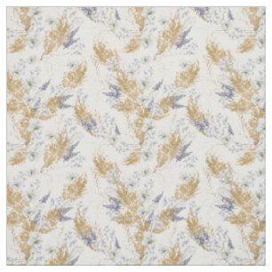 Elegantes Lavendel- & Pampas-Wasserfarben-Blumenmu Stoff