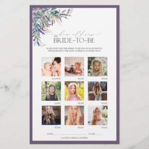 Elegantes Lavender Floral Brautparty Game