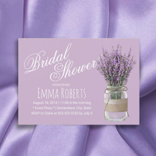 Elegantes Lavender Floral Jar Lila Brautparty Einladung