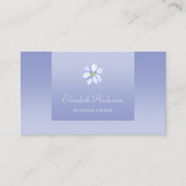 Elegantes Lavender Gradient Lila Floral Logo Visitenkarte (Vorderseite)