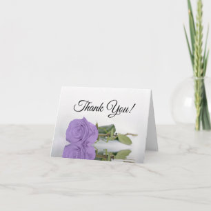 Elegantes Lavender Lila Rose Hochzeit Foto Inside Dankeskarte