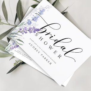 Elegantes Lavender Watercolor-Brautparty Einladungspostkarte