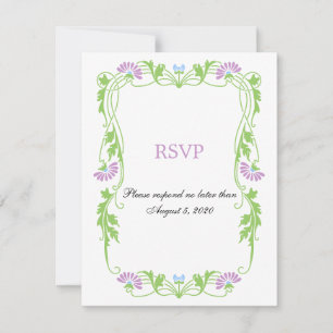 Elegantes Leaf Florals und Wirbel UAWG / Antwortka Einladung