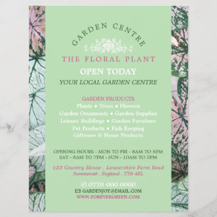 Elegantes Leaf, Gartenzentrum, Gartenbauer Flyer