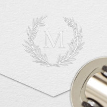 Elegantes Leafy Wappen Personalisiert Monogramm In