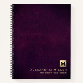 Elegantes Leather Luxury Gold Monogram Notizbuch