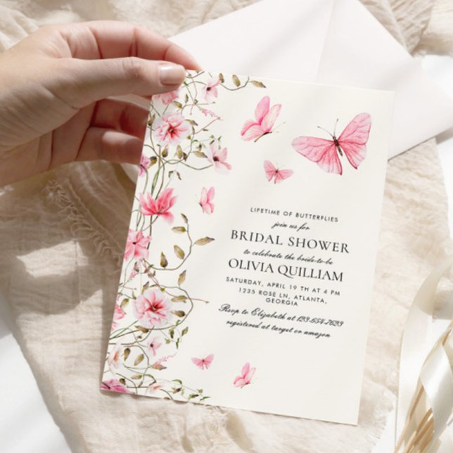 Elegantes Leben im Brautparty der Schmetterlinge Einladung (Von Creator hochgeladen)