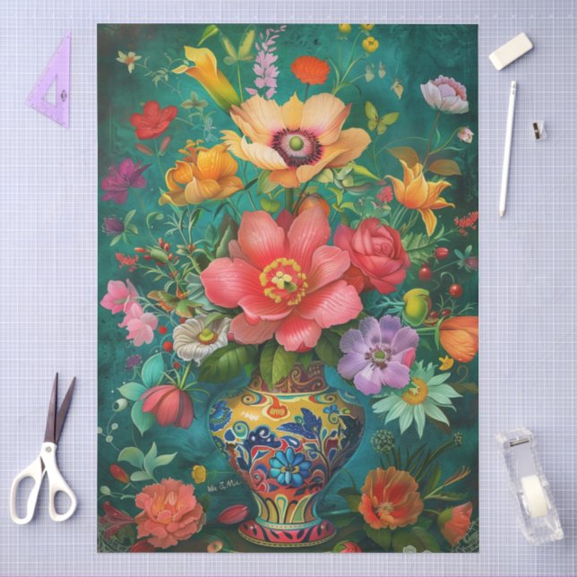 Elegantes, lebendiges, farbenfrohes und blumengesc seidenpapier (Basteln)