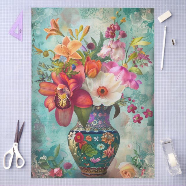 Elegantes, lebendiges, farbenfrohes und blumengesc seidenpapier (Basteln)