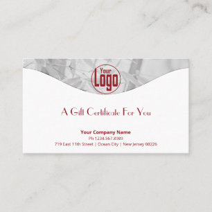 Elegantes Lebensbegleiter QR Code Geschenkgutschei Treuekarte