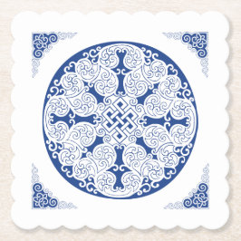 Elegantes Lebenszyklus Navy Blaues mongolisches Mu Untersetzer