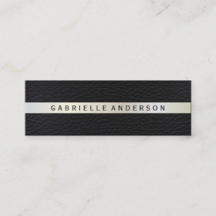 Elegantes Leder mit Luxe Metallic Trim Mini Visitenkarte