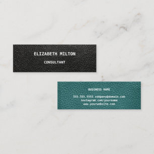 Elegantes Leder, modern Mini Visitenkarte