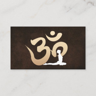 Elegantes Leder-OM-Symbol-Yoga u. Meditation Visitenkarte