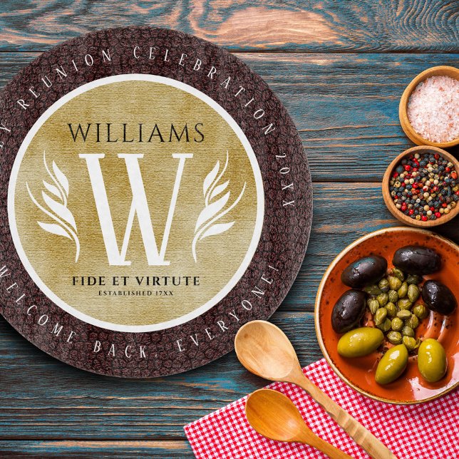 Elegantes Lederleder und Vintages Namensmotto Schneidebrett (Von Creator hochgeladen)