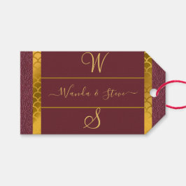 Elegantes Ledermuster Hochzeitsgeschenk Geschenkanhänger
