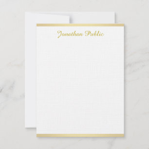Elegantes Leinen Gold Kreative Handschrift Schrift Mitteilungskarte
