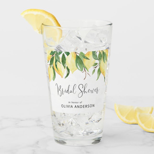 Elegantes Lemon Brautparty Glass Glas (Vorderseite Ice)