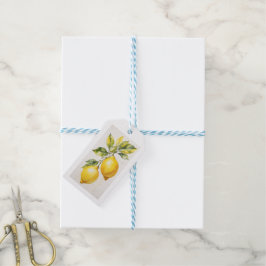 Elegantes Lemon Wasserfarbendesign Geschenkanhänger