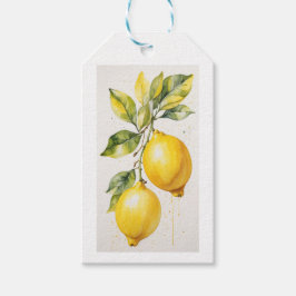 Elegantes Lemon Wasserfarbendesign Geschenkanhänger