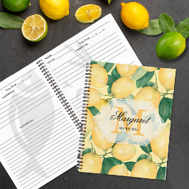 Elegantes Lemons Family Rezept Notebook Notizbuch