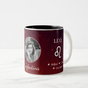 Elegantes Leo-Sternzeichen-Symbol-Eigenschaften-Fo Zweifarbige Tasse