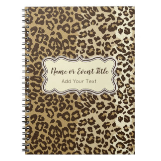 Elegantes Leopard-Muster Anpassen von Name und Ere Notizblock