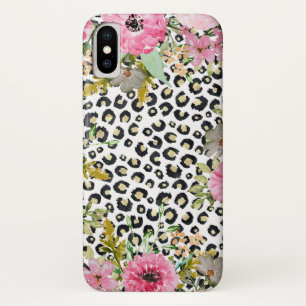 Elegantes Leopard Print und Blumendesign Case-Mate iPhone Hülle