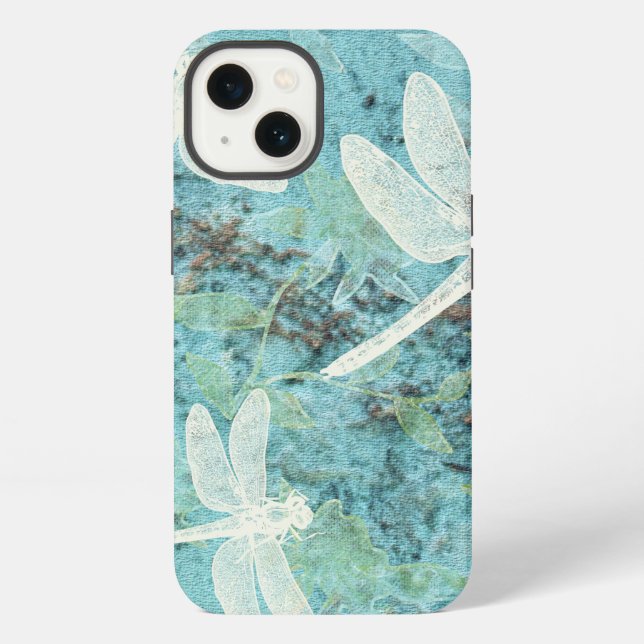 Elegantes Libellen-Muster iPhone Hülle (Rückseite)
