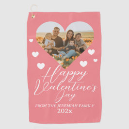 Elegantes Liebe Happy Valentine Day Family Foto Golfhandtuch