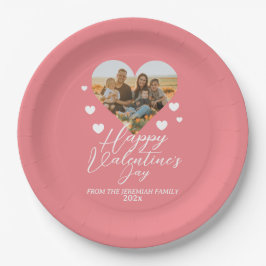Elegantes Liebe Happy Valentine Day Family Foto Pappteller