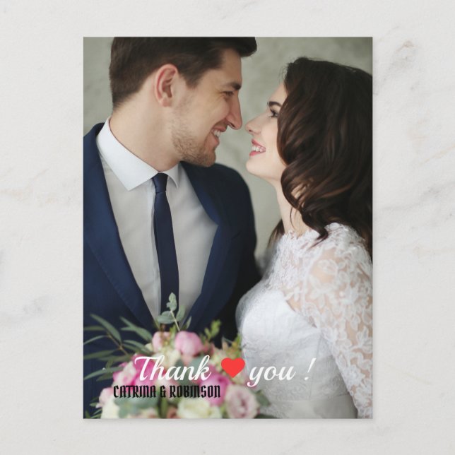 Elegantes Liebe Heart Wedding Foto Postkarte (Vorderseite)