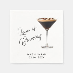 Elegantes "Liebe is Brewing" Espresso Martini Them Serviette