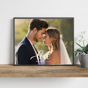 Elegantes Liebes-Schrift-Hochzeitsfoto-Wandkunst Fotodruck