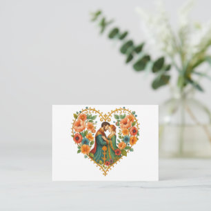 Elegantes Liebesherz Mitteilungskarte