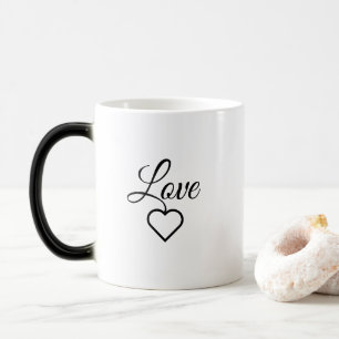 Elegantes Liebeszitat-Mug-Design Verwandlungstasse