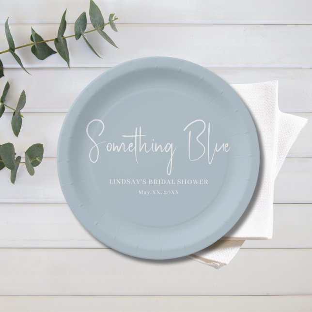 Elegantes Light Blue Brautparty Pappteller (Von Creator hochgeladen)