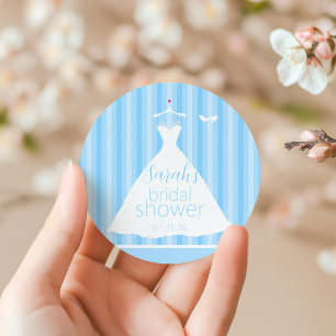 Elegantes Light Blue Wedding Dress Brautparty Runder Aufkleber